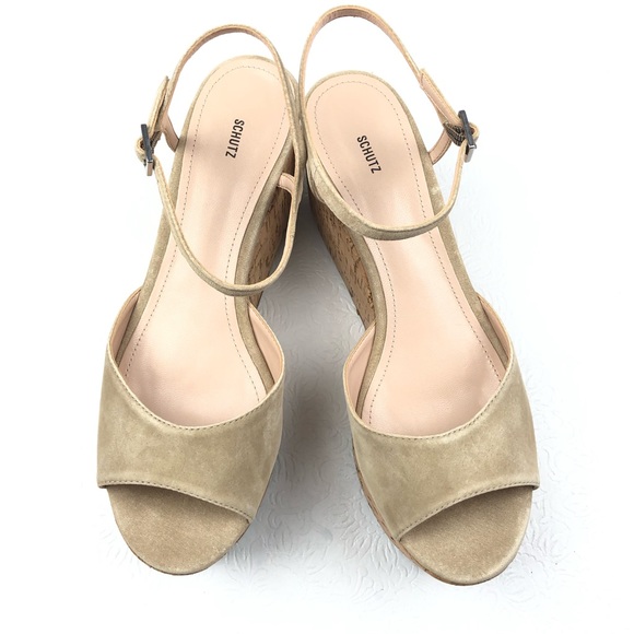 SCHUTZ Heloise Platform Wedge Sandals 10 New Goat - Picture 2 of 8